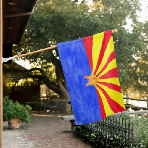 Watercolor Arizona Flag Unique Bright Colorful USA
