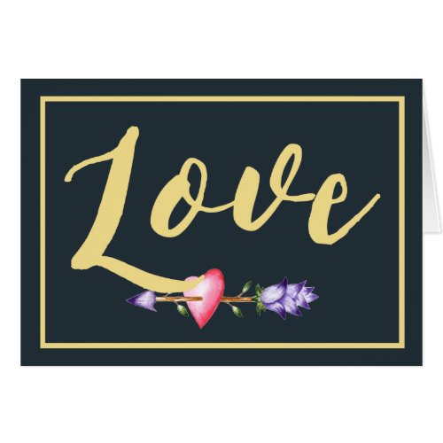 Watercolor Arrow Love in Navy and Gold Mothers Day