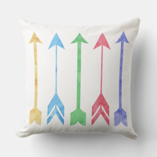 Watercolor Arrows Throw Pillow