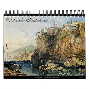 Watercolor Art 2024 Beautiful Office Desk Calendar