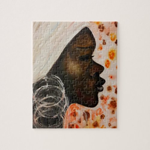 Watercolor Art _ African Beauty _ Woman _ Jigsaw Puzzle