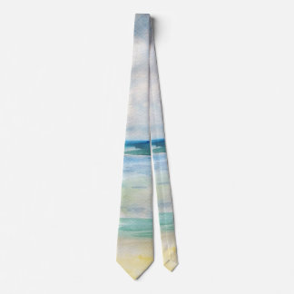 Watercolor  Art Beach Mood Tie