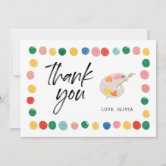 Art Party Thank You Card - Painting Party Thank You - Printable Studio