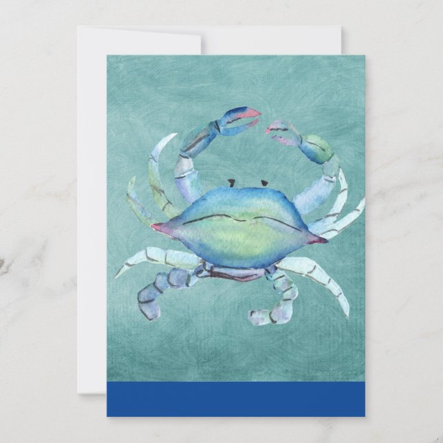 Watercolor Art Crab Invitation (Front)
