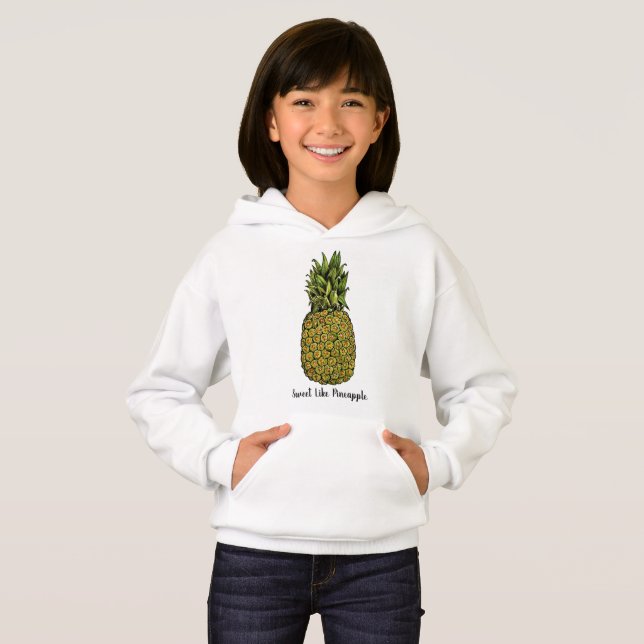 Watercolor Art Cute Pineapple Hoodie (Front Full)