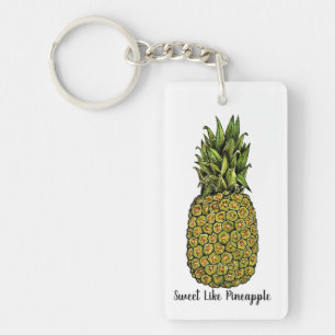 Watercolor Art Cute Pineapple Keychain