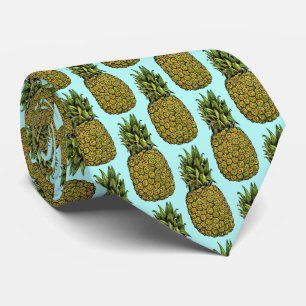 Watercolor Art Cute Pineapple Neck Tie