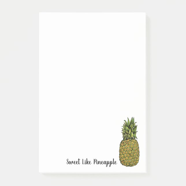 Watercolor Art Cute Pineapple Post-it Notes (Front)