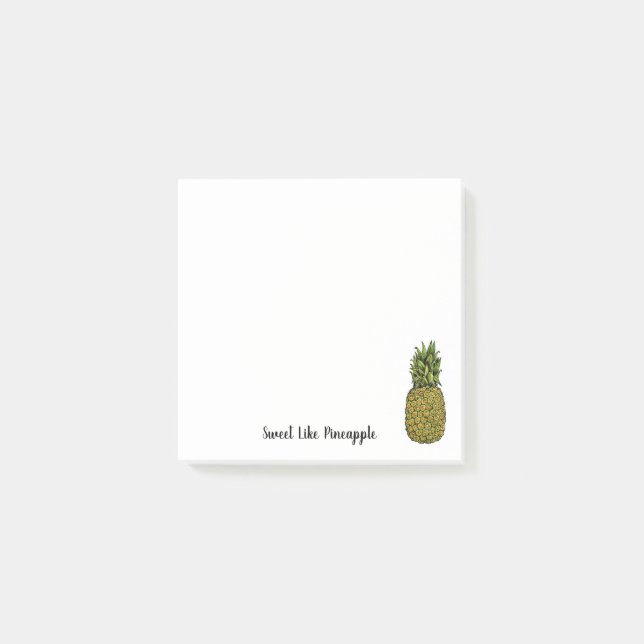 Watercolor Art Cute Pineapple Post-it Notes (Front)