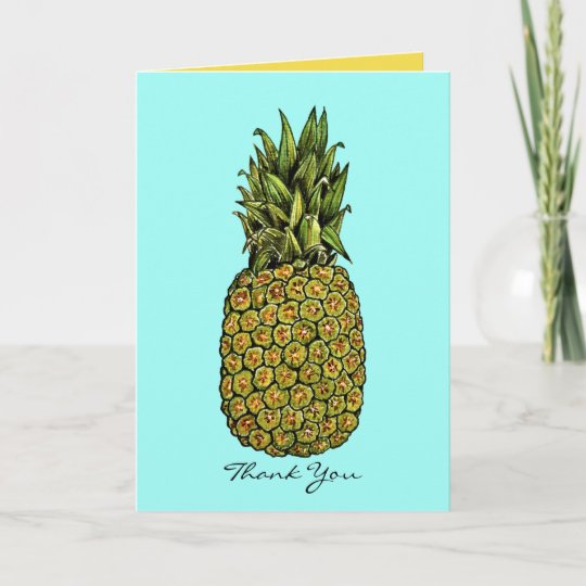 Watercolor Art Cute Pineapple Thank You Card | Zazzle.com