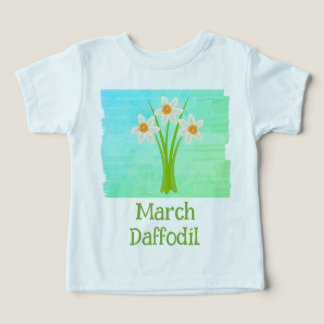 Watercolor Art Daffodil Flower March Birthday Toddler T-shirt