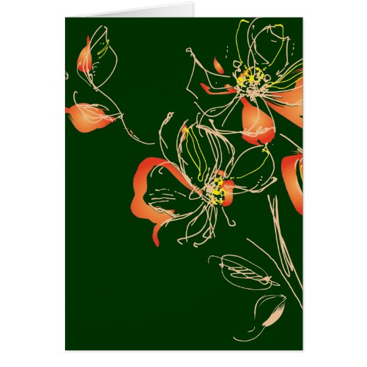 Watercolor Art Deco Flower Cards (Front)