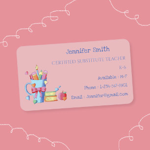 Watercolor Art Educator Frosted Business Cards