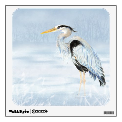 Watercolor Art  Great Blue Heron Bird Nature Wall Decal