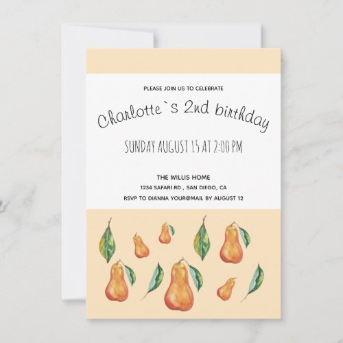 Watercolor Art Happy Pear Announcement