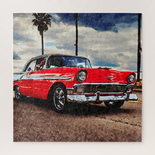 Watercolor art of 1956 Chevrolet Bel Air Jigsaw Puzzle (Vertical)