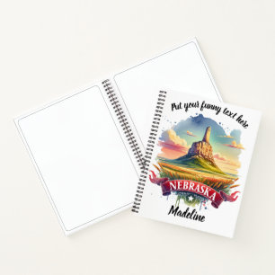 Watercolor art of Nebraska's landscape Notebook