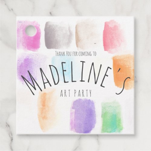 Watercolor Art Party Birthday Colorful Abstract   Favor Tags
