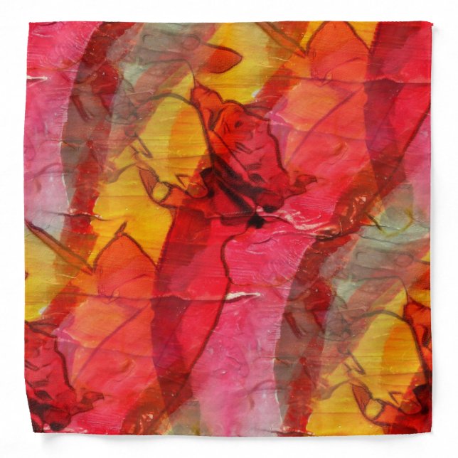Watercolor art red yellow bandana (Front)