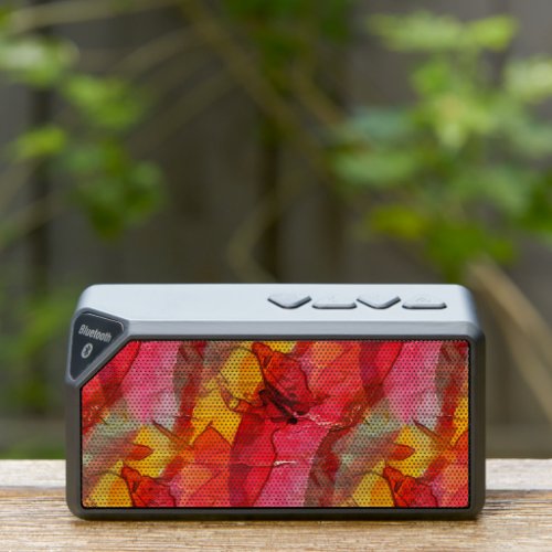 Watercolor art red yellow bluetooth speaker