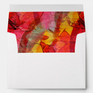 Watercolor art red yellow envelope
