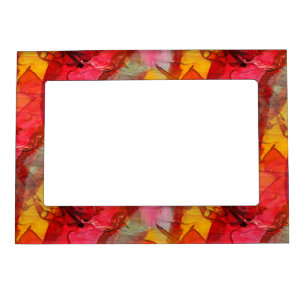 Watercolor art red yellow magnetic frame