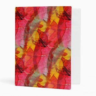 Watercolor art red yellow mini binder
