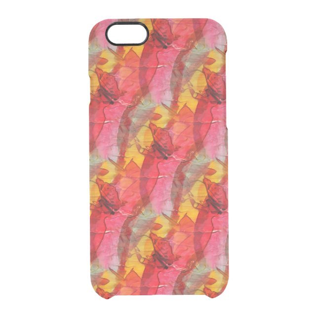 Watercolor art red yellow uncommon iPhone case (Back)