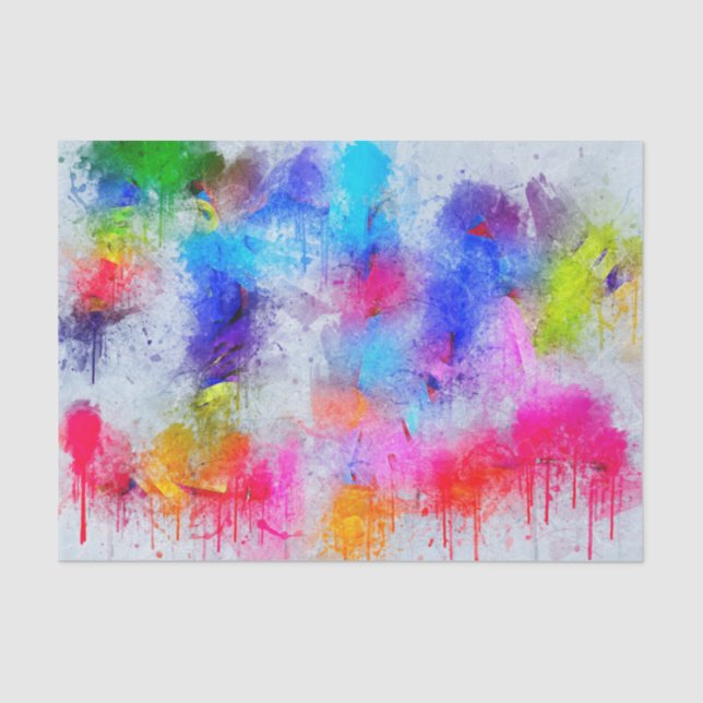 Watercolor Art Splat Decoupage Background Tissue Paper (Front)