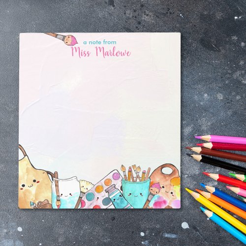 Watercolor Art Teacher Appreciation Gift Notepad