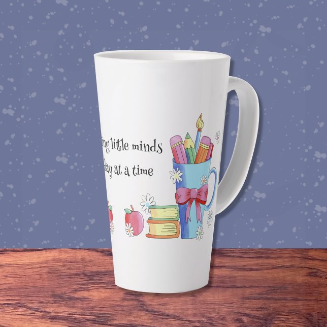 Watercolor Art Teacher Latte Mug with Quote (Watercolor art teacher latte mug with quote .)