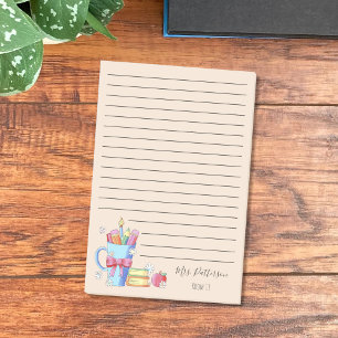 Watercolor Art Teacher Ruled Post-It Notes