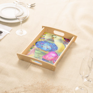 Watercolor art Turkish lanterns Serving Tray