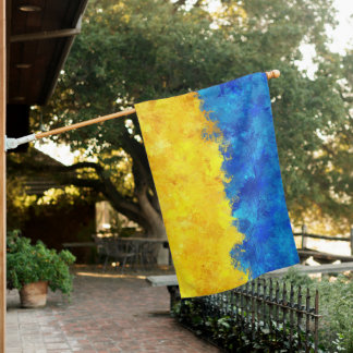 Watercolor art Ukrainian flag