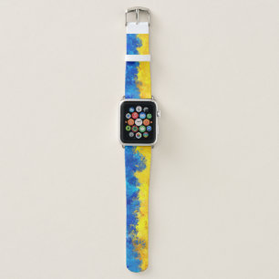 Watercolor art Ukrainian flag Apple Watch Band