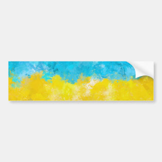 Watercolor art Ukrainian flag Bumper Sticker