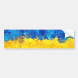 Watercolor art Ukrainian flag  Bumper Sticker