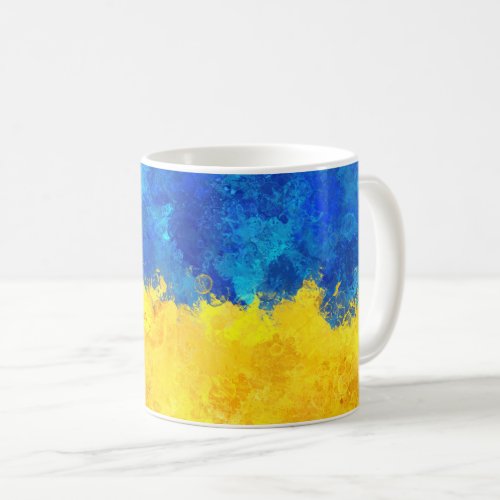 Watercolor art Ukrainian flag Coffee Mug