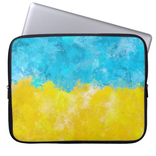 Watercolor art Ukrainian flag Laptop Sleeve