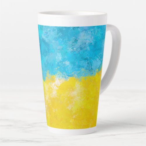 Watercolor art Ukrainian flag Latte Mug