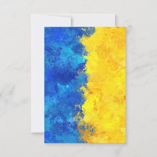 Watercolor art Ukrainian flag  RSVP Card