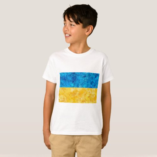 Watercolor art Ukrainian flag T_Shirt