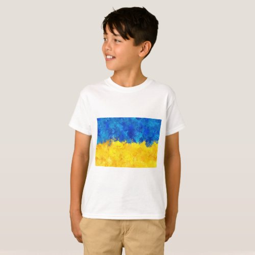 Watercolor art Ukrainian flag  T_Shirt
