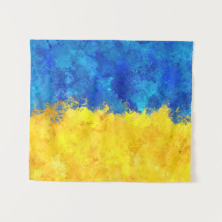 Watercolor art Ukrainian flag Tapestry