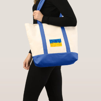Watercolor art Ukrainian flag Tote Bag