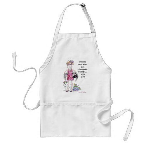 Watercolor Art Woman Humorous Saying Adult Apron