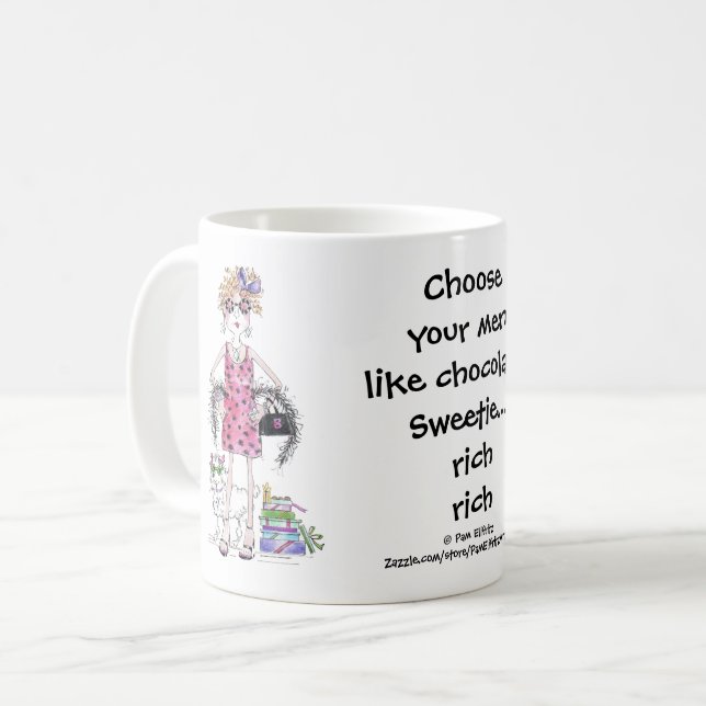 Watercolor Art Woman Humorous Saying Coffee Mug (Front Left)