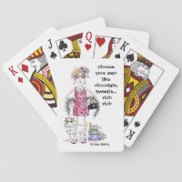 Watercolor Art Woman Humorous Saying Playing Cards