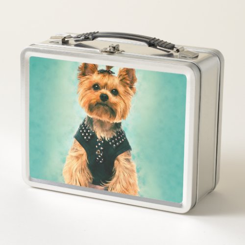 Watercolor art Yorkshire Terrier Metal Lunch Box