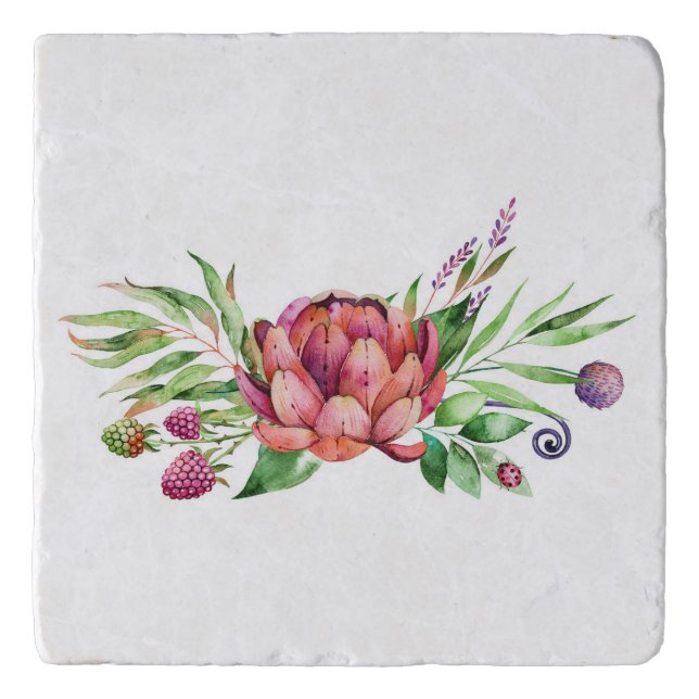 Watercolor Artichoke Trivet (Front)